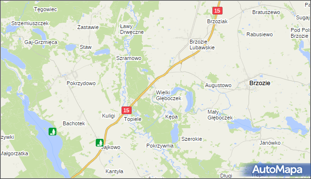 mapa Wielki Głęboczek, Wielki Głęboczek na mapie Targeo