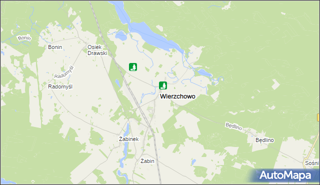 mapa Wierzchowo powiat drawski, Wierzchowo powiat drawski na mapie Targeo