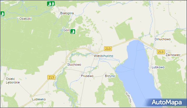 mapa Wierzchucino, Wierzchucino na mapie Targeo