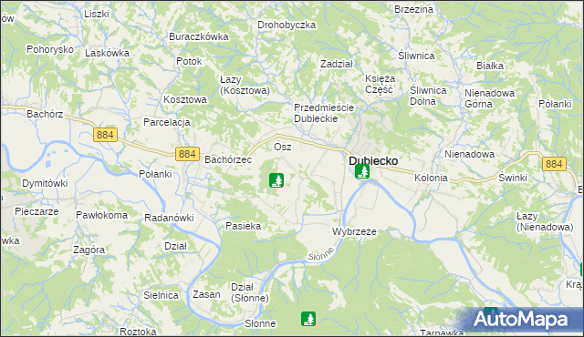 mapa Winne-Podbukowina, Winne-Podbukowina na mapie Targeo