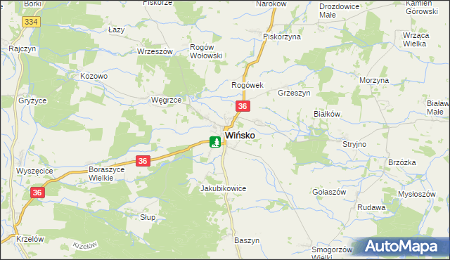 mapa Wińsko, Wińsko na mapie Targeo