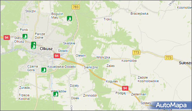 mapa Wiśliczka, Wiśliczka na mapie Targeo