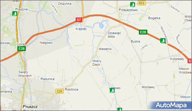 mapa Wiślina, Wiślina na mapie Targeo