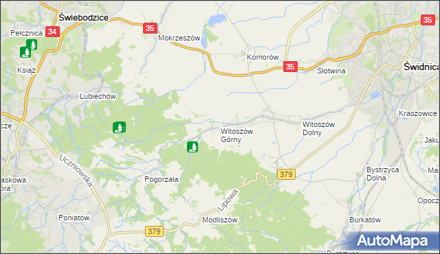 mapa Witoszów Górny, Witoszów Górny na mapie Targeo