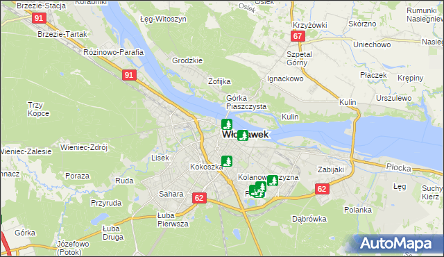 mapa Włocławka, Włocławek na mapie Targeo