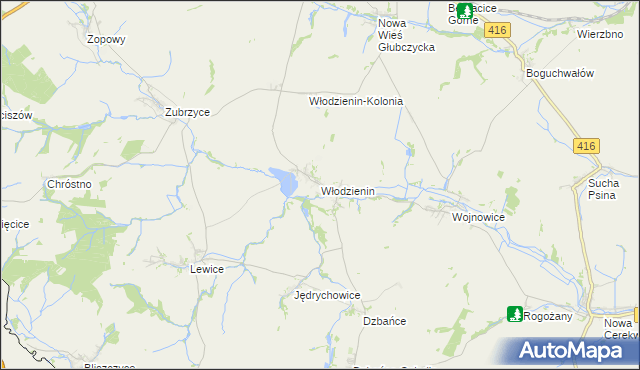 mapa Włodzienin, Włodzienin na mapie Targeo