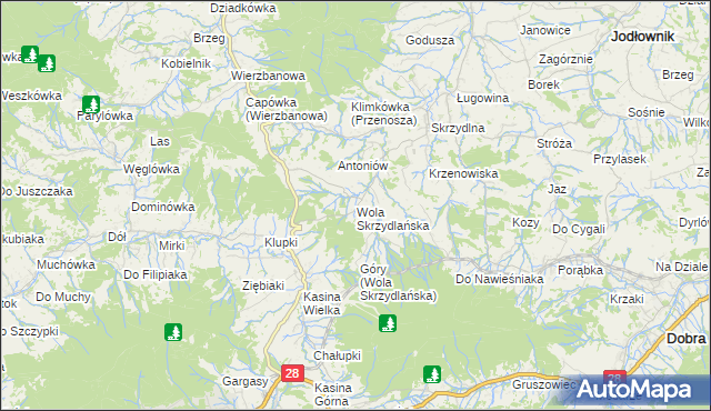 mapa Wola Skrzydlańska, Wola Skrzydlańska na mapie Targeo