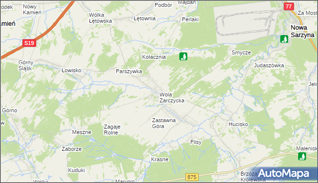 mapa Wola Zarczycka, Wola Zarczycka na mapie Targeo
