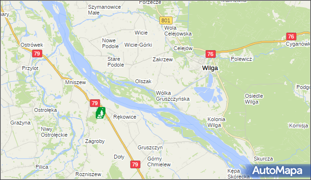 mapa Wólka Gruszczyńska, Wólka Gruszczyńska na mapie Targeo