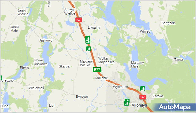 mapa Wólka Majdańska, Wólka Majdańska na mapie Targeo