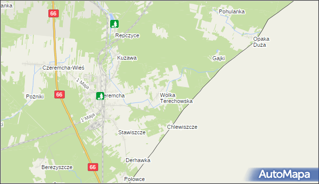 mapa Wólka Terechowska, Wólka Terechowska na mapie Targeo