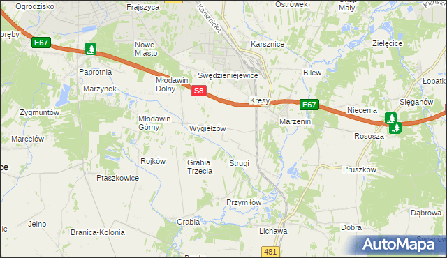 mapa Wrzesiny gmina Sędziejowice, Wrzesiny gmina Sędziejowice na mapie Targeo