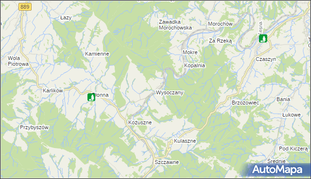 mapa Wysoczany, Wysoczany na mapie Targeo