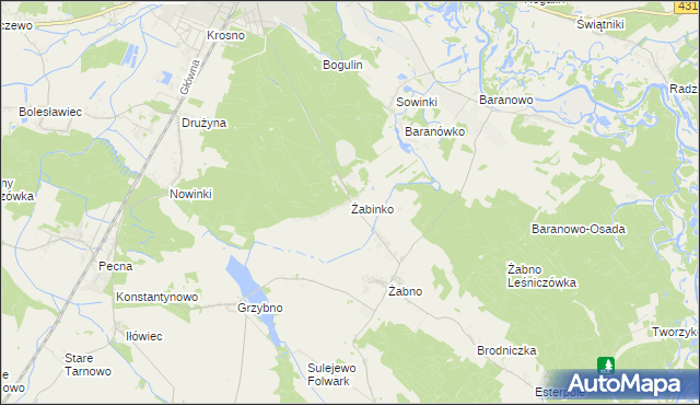 mapa Żabinko, Żabinko na mapie Targeo