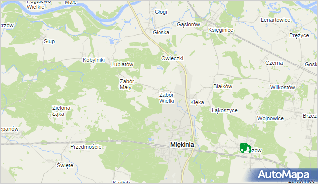 mapa Zabór Wielki, Zabór Wielki na mapie Targeo
