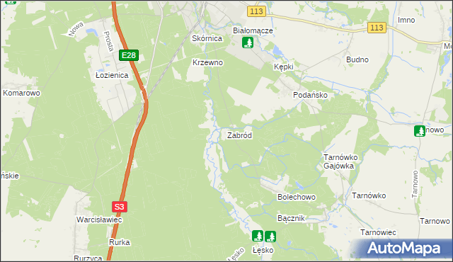 mapa Zabród, Zabród na mapie Targeo