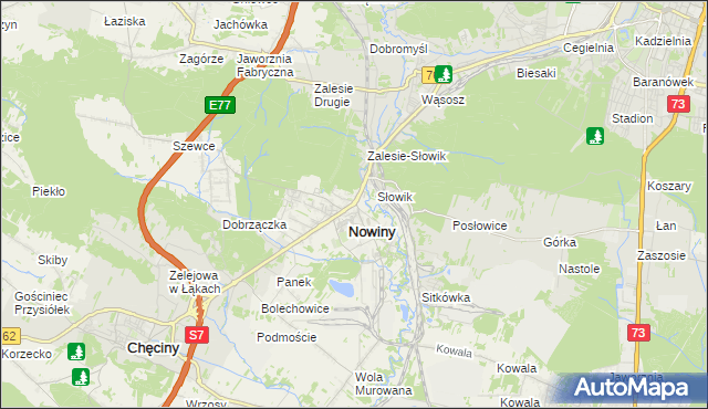 mapa Zagrody gmina Sitkówka-Nowiny, Zagrody gmina Sitkówka-Nowiny na mapie Targeo