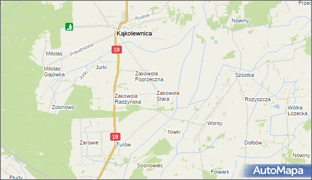 mapa Żakowola Stara, Żakowola Stara na mapie Targeo