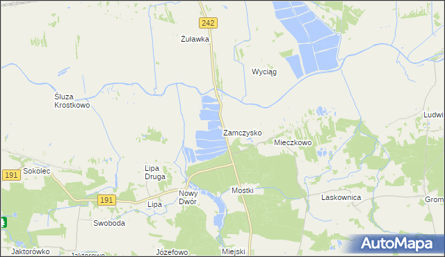 mapa Zamczysko gmina Gołańcz, Zamczysko gmina Gołańcz na mapie Targeo