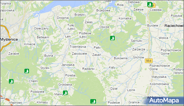 mapa Zasań, Zasań na mapie Targeo