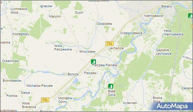 mapa Zastruże gmina Warka, Zastruże gmina Warka na mapie Targeo