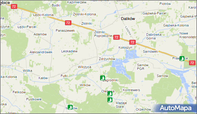 mapa Zdrzychów, Zdrzychów na mapie Targeo