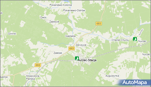 mapa Żerczyce, Żerczyce na mapie Targeo