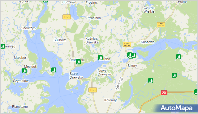 mapa Żerdno, Żerdno na mapie Targeo