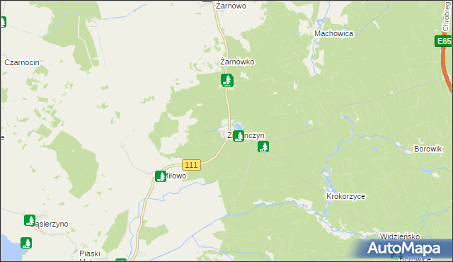 mapa Zielonczyn gmina Stepnica, Zielonczyn gmina Stepnica na mapie Targeo