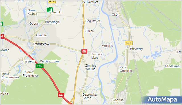 mapa Zimnice Małe, Zimnice Małe na mapie Targeo