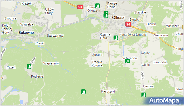 mapa Żurada, Żurada na mapie Targeo