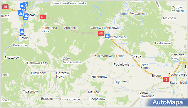 mapa Bystrzanowice-Dwór, Bystrzanowice-Dwór na mapie Targeo