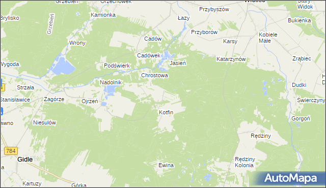 mapa Huby Kotfińskie, Huby Kotfińskie na mapie Targeo