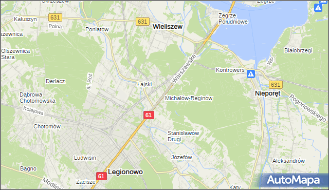 mapa Michałów-Reginów, Michałów-Reginów na mapie Targeo