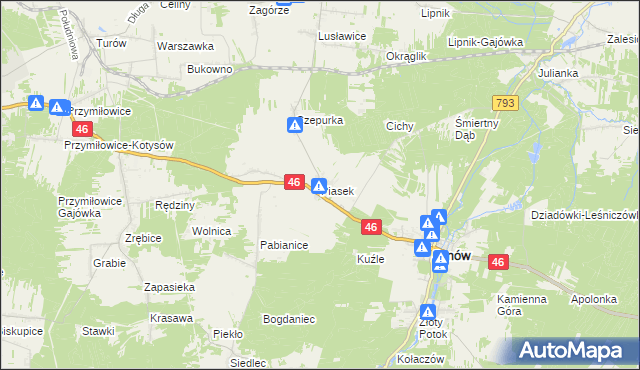 mapa Piasek gmina Janów, Piasek gmina Janów na mapie Targeo