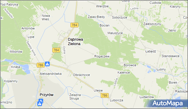 mapa Rogaczew, Rogaczew na mapie Targeo