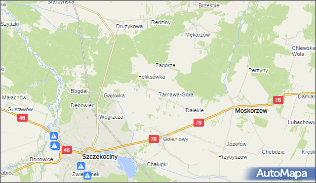 mapa Tarnawa-Góra, Tarnawa-Góra na mapie Targeo