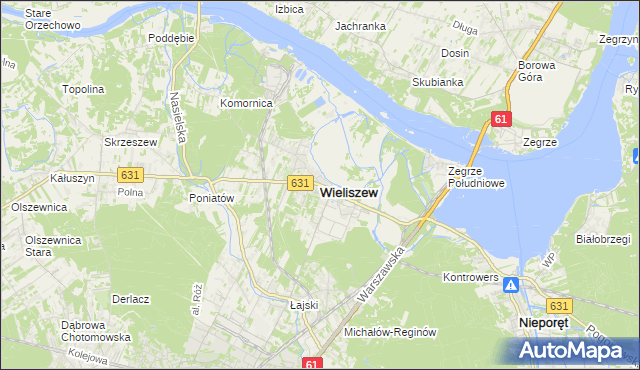 mapa Wieliszew, Wieliszew na mapie Targeo