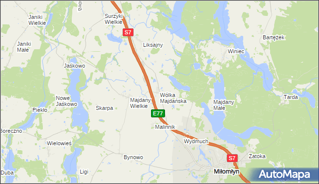 mapa Wólka Majdańska, Wólka Majdańska na mapie Targeo