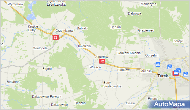 mapa Albertów gmina Turek, Albertów gmina Turek na mapie Targeo