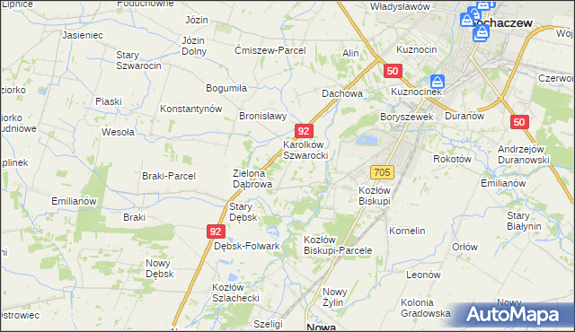 mapa Antoniew gmina Nowa Sucha, Antoniew gmina Nowa Sucha na mapie Targeo