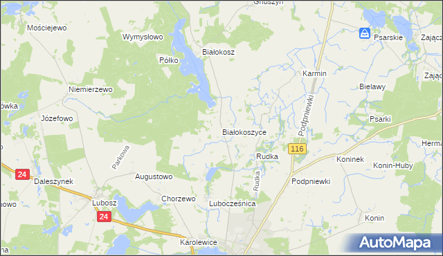 mapa Białokoszyce, Białokoszyce na mapie Targeo