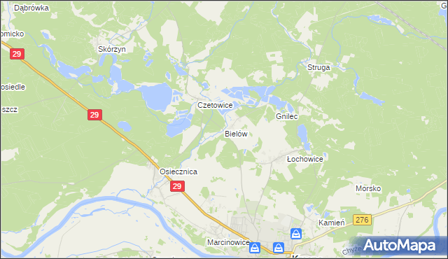 mapa Bielów, Bielów na mapie Targeo