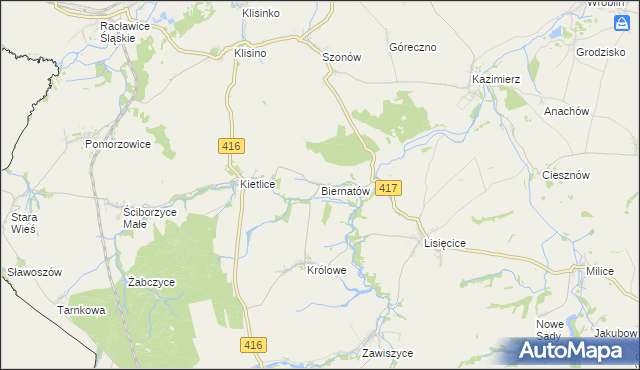 mapa Biernatów gmina Głubczyce, Biernatów gmina Głubczyce na mapie Targeo
