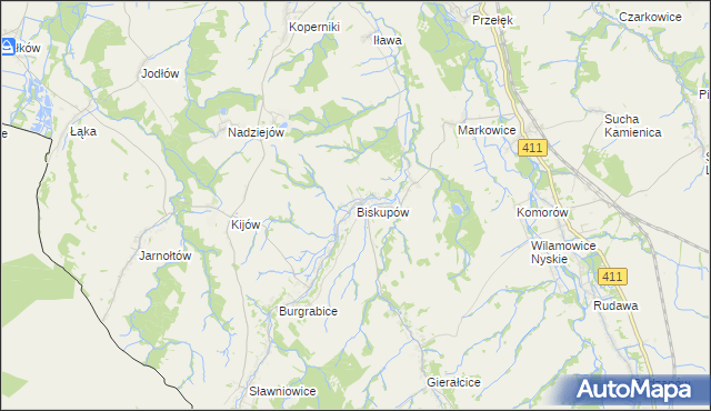 mapa Biskupów, Biskupów na mapie Targeo