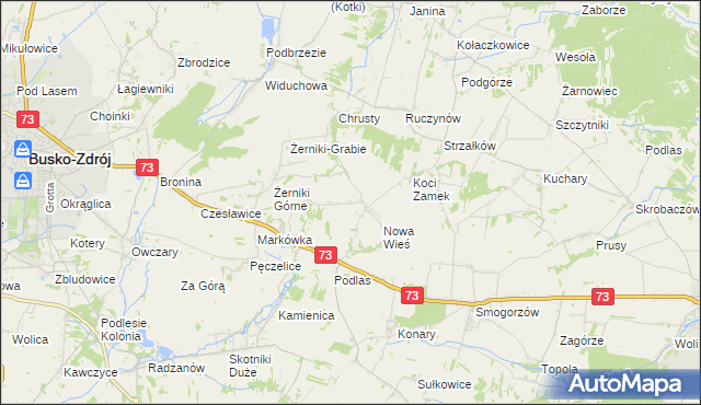 mapa Błoniec, Błoniec na mapie Targeo