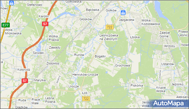 mapa Bogatki, Bogatki na mapie Targeo