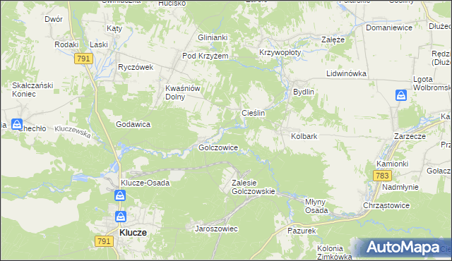 mapa Borek gmina Klucze, Borek gmina Klucze na mapie Targeo