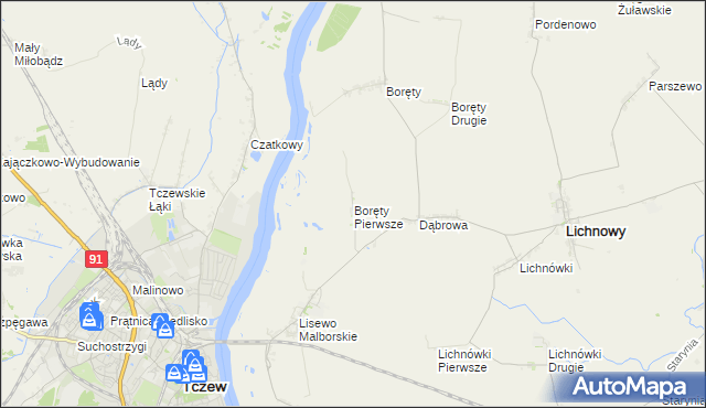 mapa Boręty Pierwsze, Boręty Pierwsze na mapie Targeo