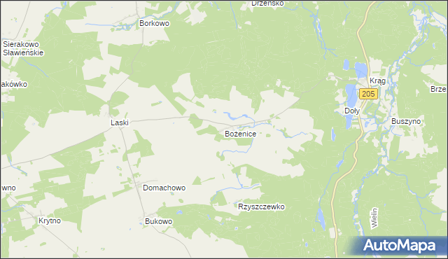 mapa Bożenice, Bożenice na mapie Targeo